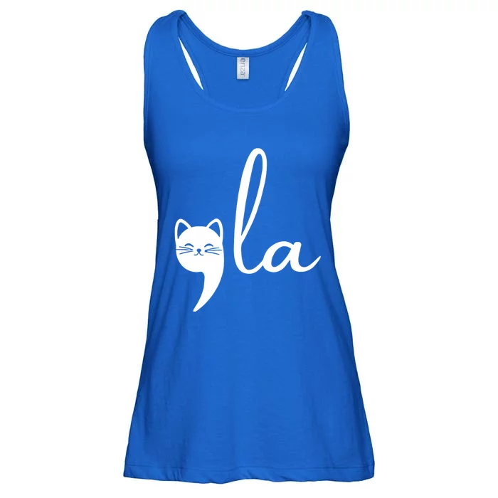 Retro Cat Comma La Kamala Harris For President 2024 Election Ladies Essential Flowy Tank