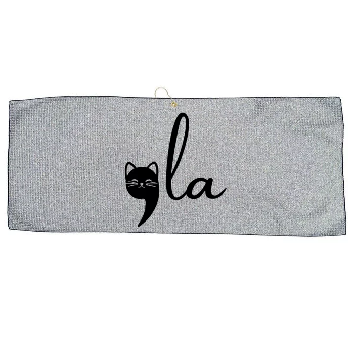 Retro Cat Comma La Kamala Harris For President 2024 Election Large Microfiber Waffle Golf Towel