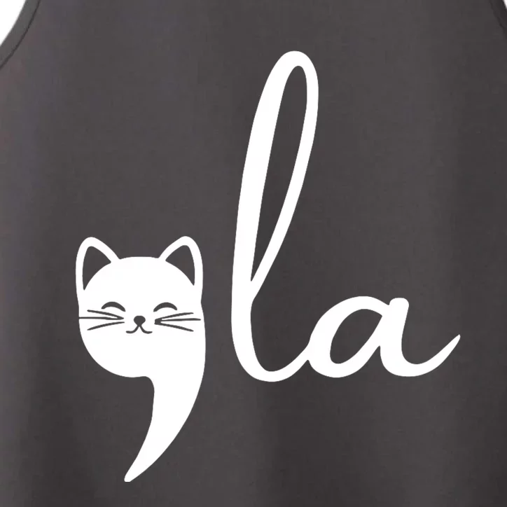 Retro Cat Comma La Kamala Harris For President 2024 Election Performance Tank