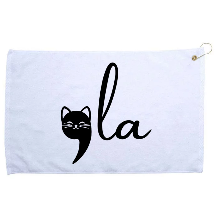 Retro Cat Comma La Kamala Harris For President 2024 Election Grommeted Golf Towel