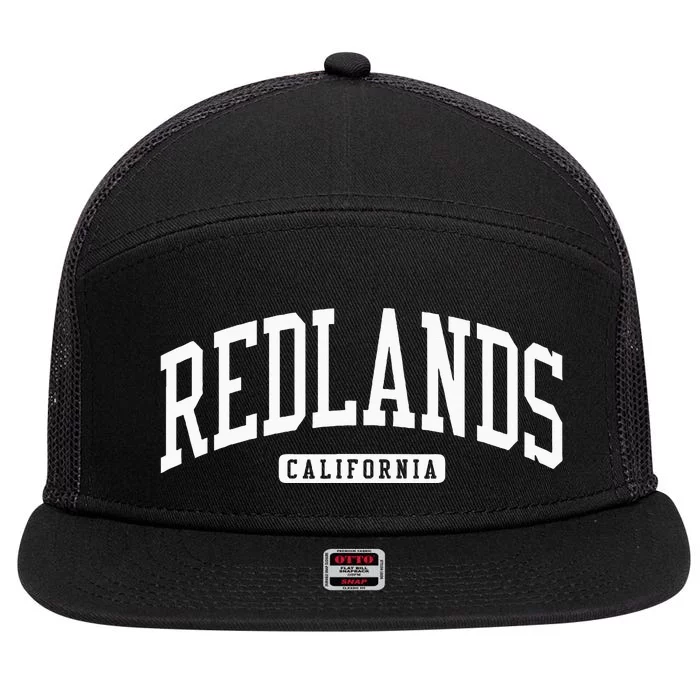 Redlands California Ca College University Style 7 Panel Mesh Trucker Snapback Hat