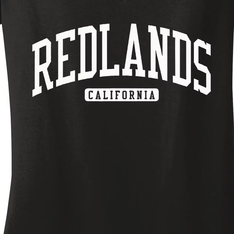 Redlands California Ca College University Style Women's V-Neck T-Shirt