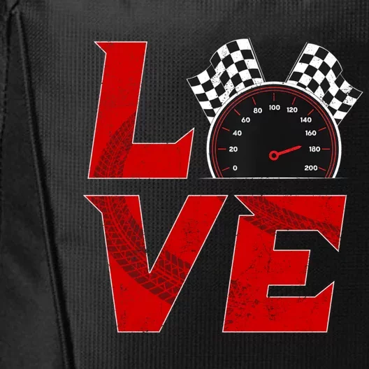 Race Car Checker Flag Love Auto Racing Gift City Backpack