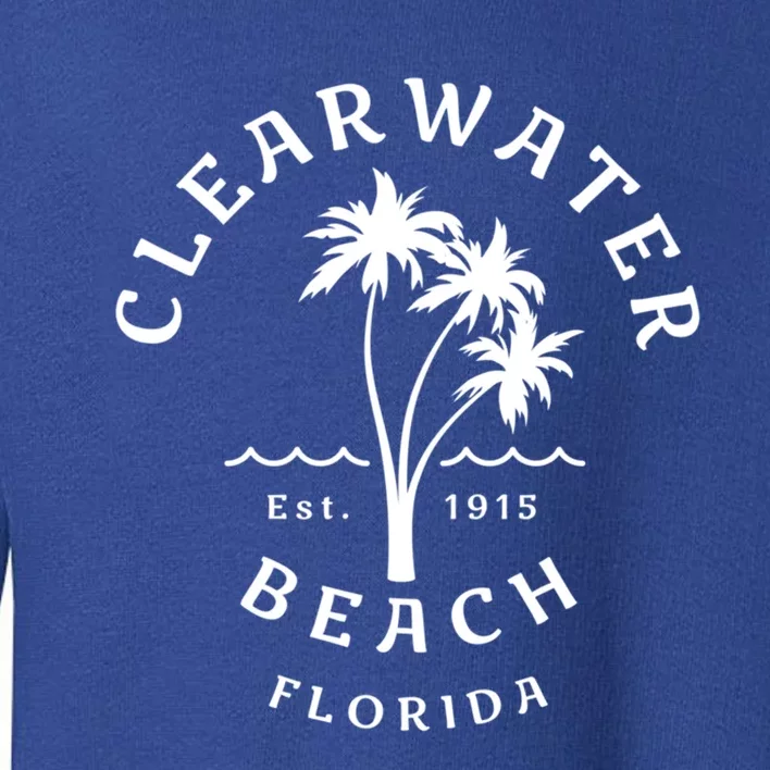 Retro Cool Clearwater Beach Original Florida Beach Palm Tree Gift Toddler Sweatshirt