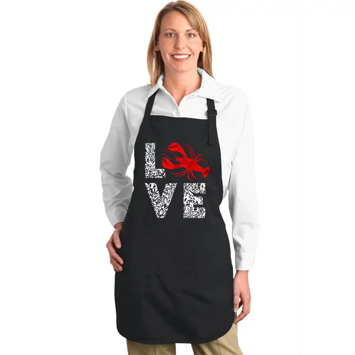 River Cajun Crawfish Crayfish Seafood Crab Boils Ditch Bugs Full-Length Apron With Pocket