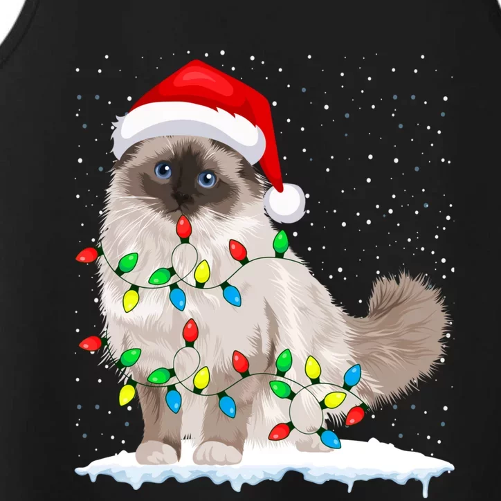 Ragdoll Cat Christmas Lights Xmas Cat Lover Funny Gift Performance Tank