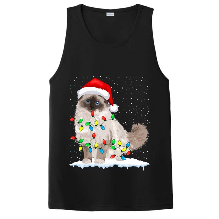 Ragdoll Cat Christmas Lights Xmas Cat Lover Funny Gift Performance Tank