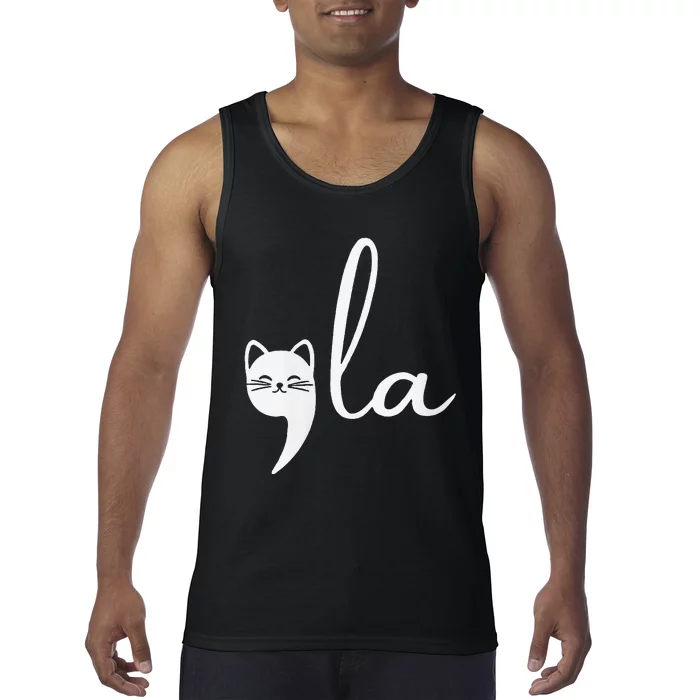 Retro Cat Comma La Kamala Harris For President 2024 Election Tank Top