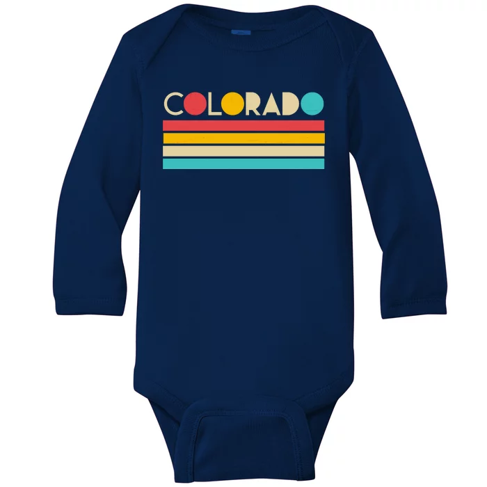 Retro Colors Colorado Baby Long Sleeve Bodysuit