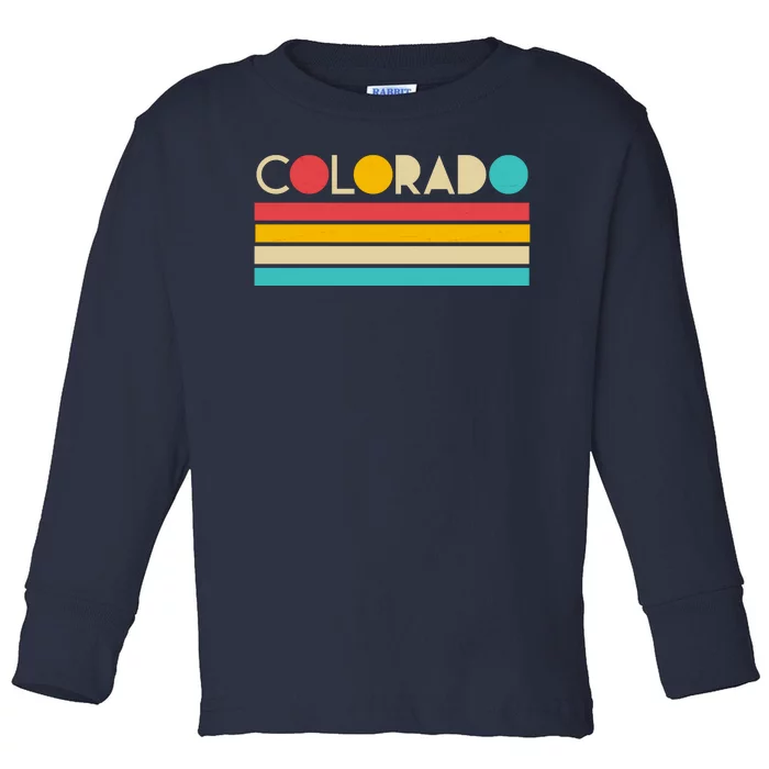 Retro Colors Colorado Toddler Long Sleeve Shirt