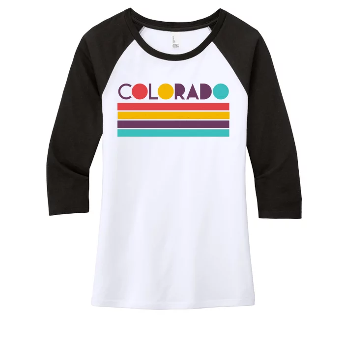 Retro Colors Colorado Women's Tri-Blend 3/4-Sleeve Raglan Shirt