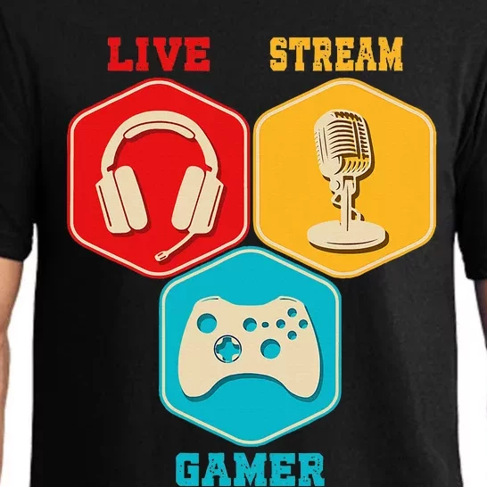 Retro Content Creator Game Video Game Live Stream Gamer Pajama Set