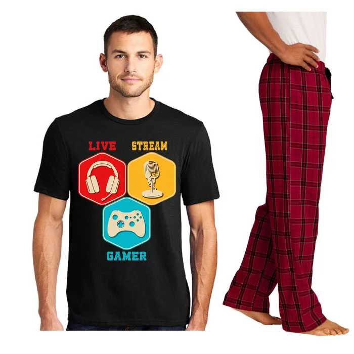 Retro Content Creator Game Video Game Live Stream Gamer Pajama Set