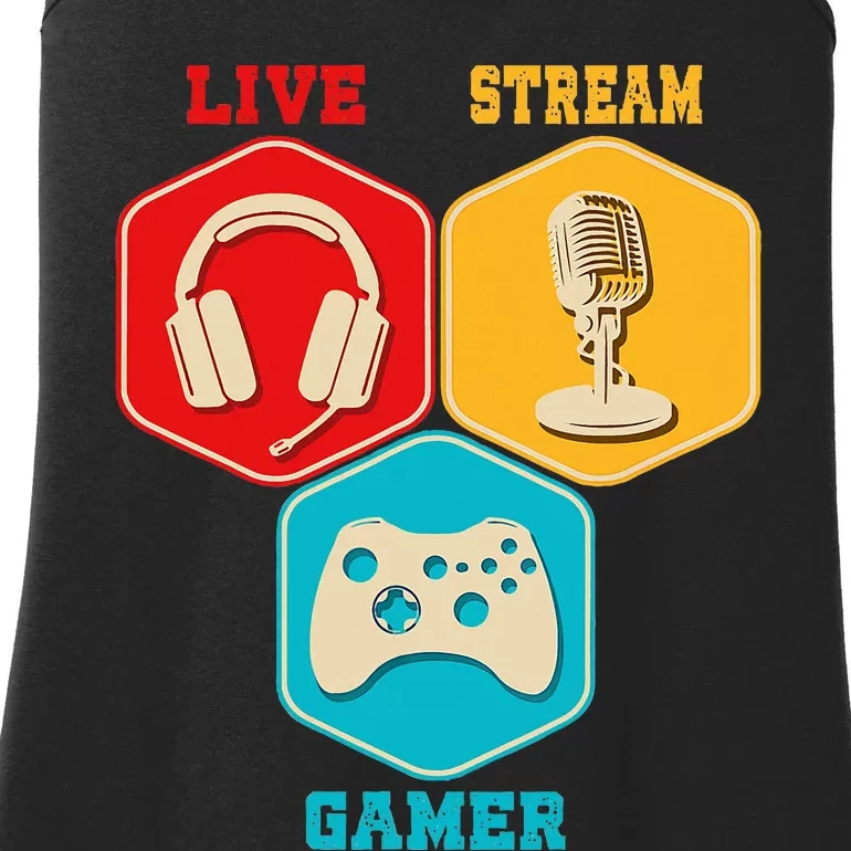 Retro Content Creator Game Video Game Live Stream Gamer Ladies Essential Tank