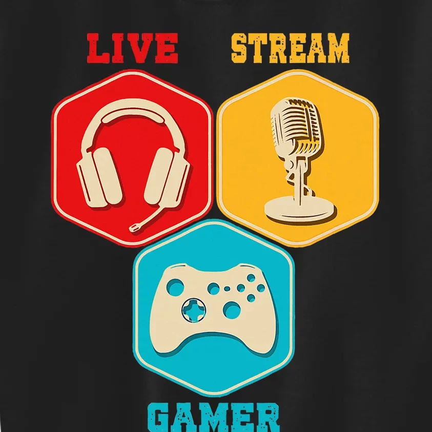 Retro Content Creator Game Video Game Live Stream Gamer Kids Sweatshirt