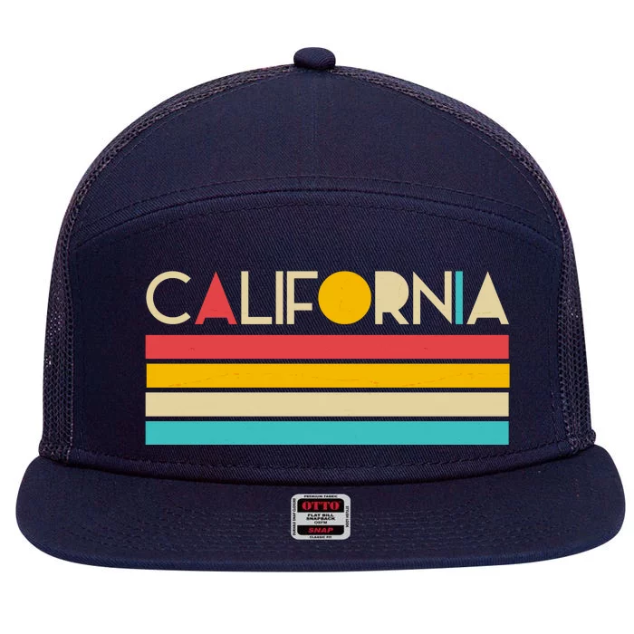 Retro Colors California 7 Panel Mesh Trucker Snapback Hat