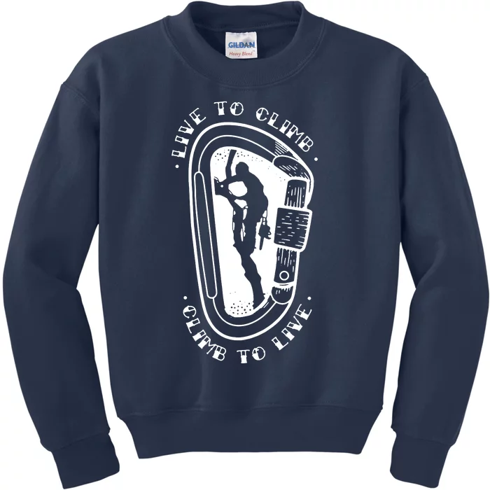 Rock Climbing Climber Kids Sweatshirt