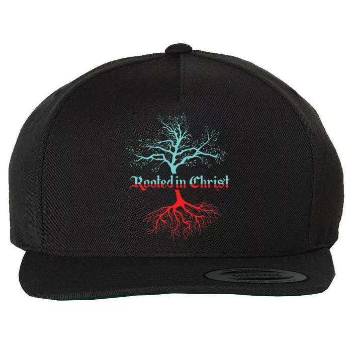 Rooted Christ Christian Follower Tree Believer God Gift Wool Snapback Cap