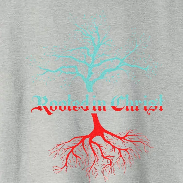 Rooted Christ Christian Follower Tree Believer God Gift Women's Crop Top Tee