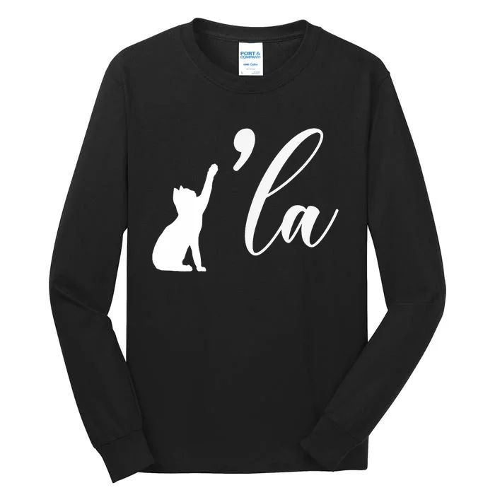 Retro Cat Comma La Cat Ladie La Tall Long Sleeve T-Shirt