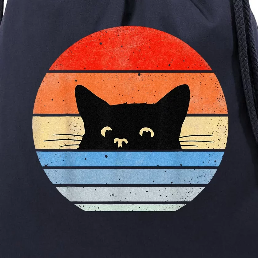 Retro Cat Cat Lover Cat Owner Cute Cat Drawstring Bag