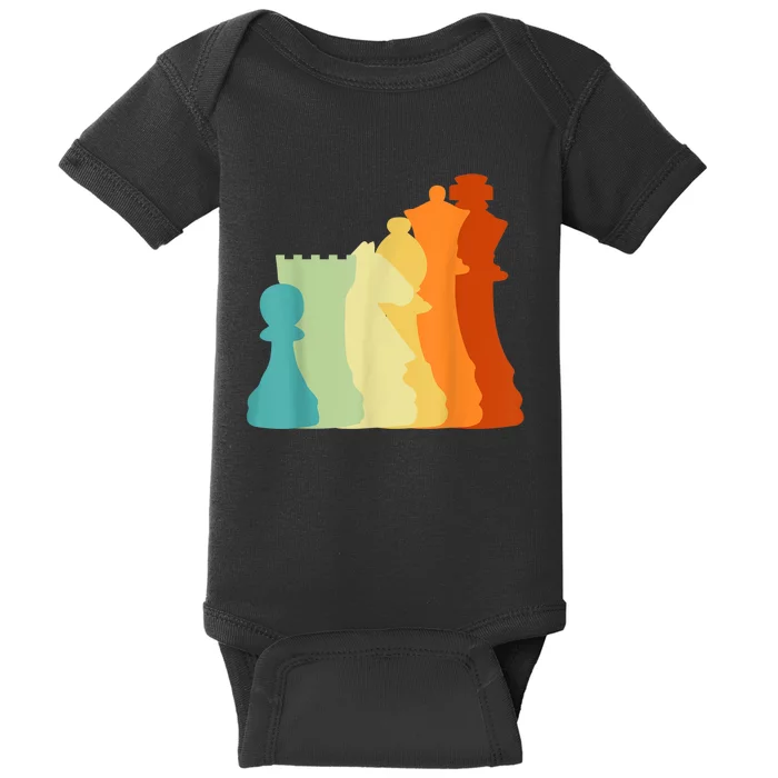 Retro Chess , Chess Player, Chess Baby Bodysuit