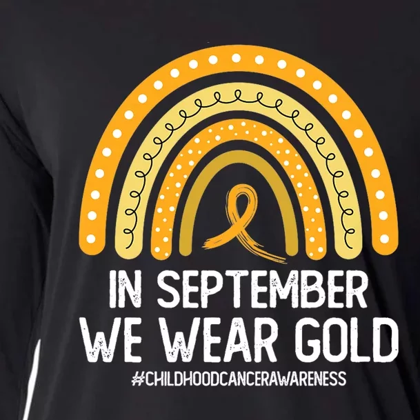 Rainbow Childhood Cancer Awareness Month In September We Wear Gold Cooling Performance Long Sleeve Crew