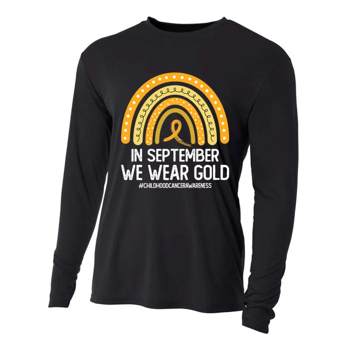 Rainbow Childhood Cancer Awareness Month In September We Wear Gold Cooling Performance Long Sleeve Crew