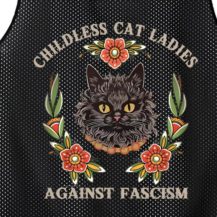 Retro Childless Cat Ladies Against Fascism Women Feminist Mesh Reversible Basketball Jersey Tank