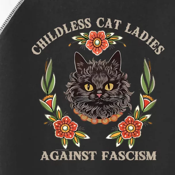 Retro Childless Cat Ladies Against Fascism Women Feminist Toddler Fine Jersey T-Shirt