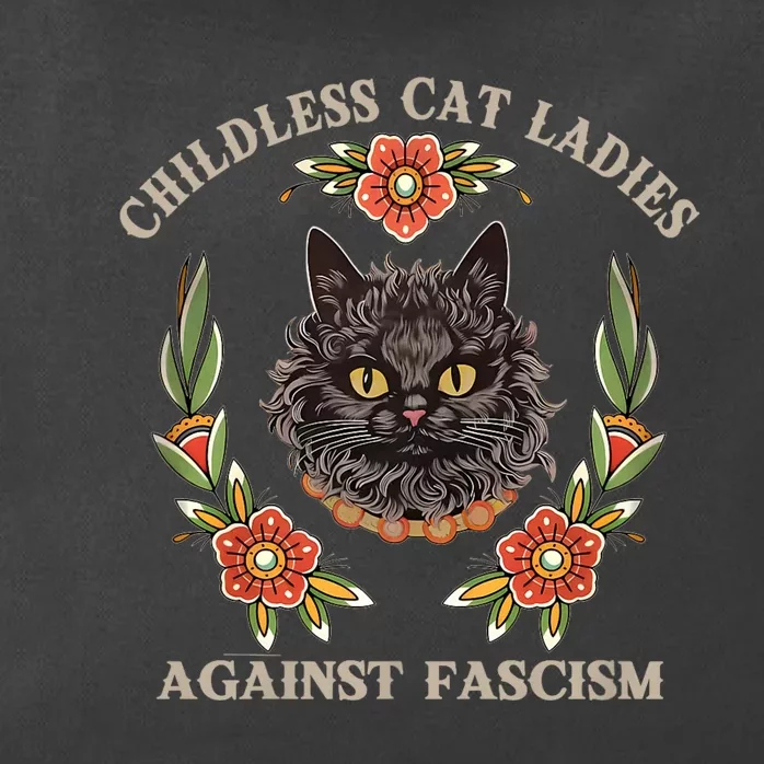 Retro Childless Cat Ladies Against Fascism Women Feminist Zip Tote Bag