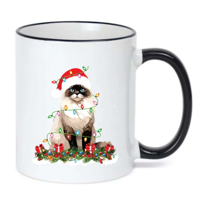 Ragdoll Cat Christmas Lights Xmas Holiday Cat Lover Black Color Changing Mug