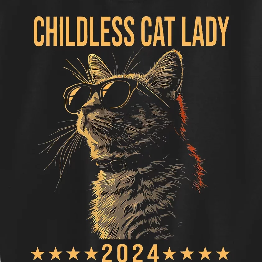 Retro Childless Cat Lady 2024 Ladies Kids Sweatshirt