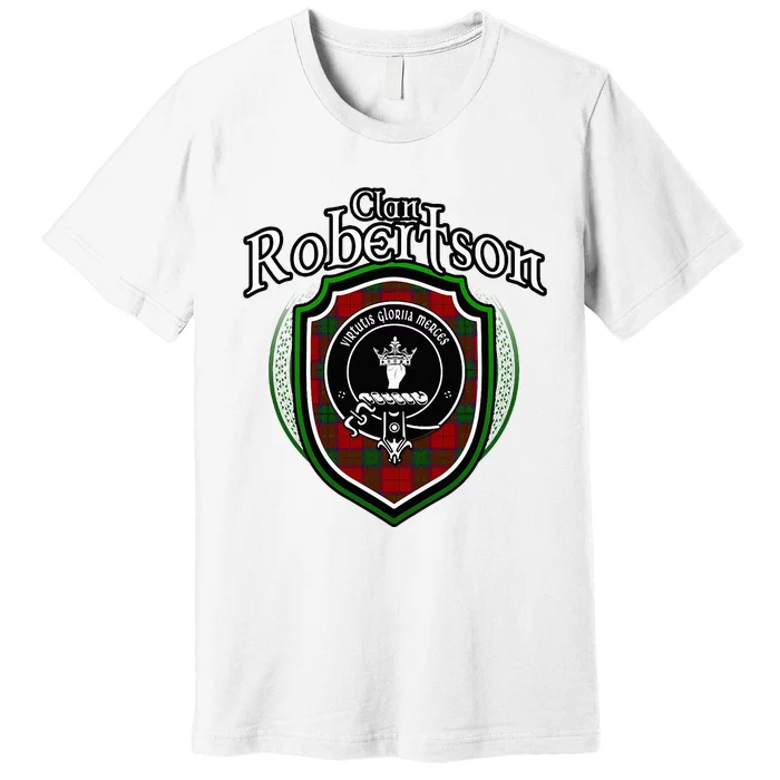 Robertson Clan Crest Scottish Clan Robertson Family Badge Premium T-Shirt