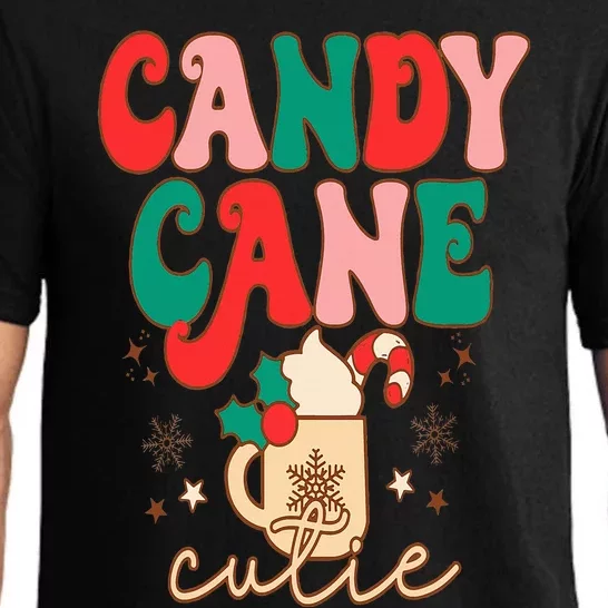 Retro Cute Candy Cane Cutie Christmas Hot Cocoa Funny Xmas Pajama Set