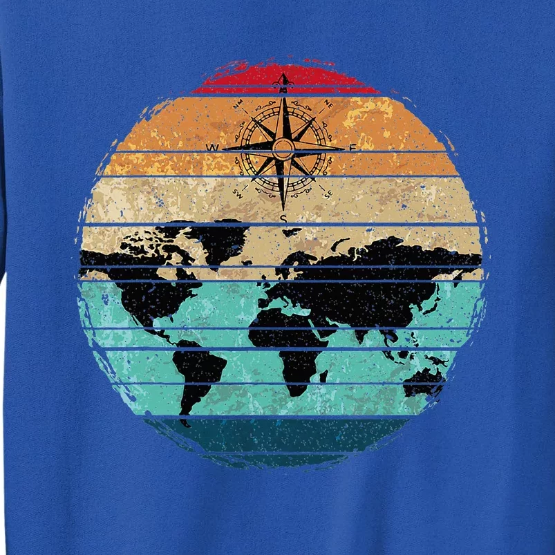 Retro Compass Countries Cartography World Map Sweatshirt