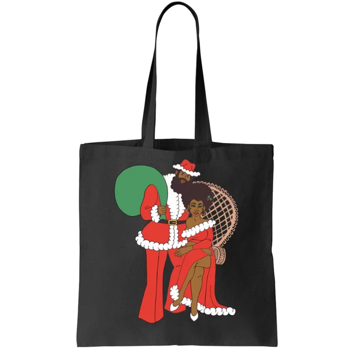 Retro Couple Christmas Tote Bag