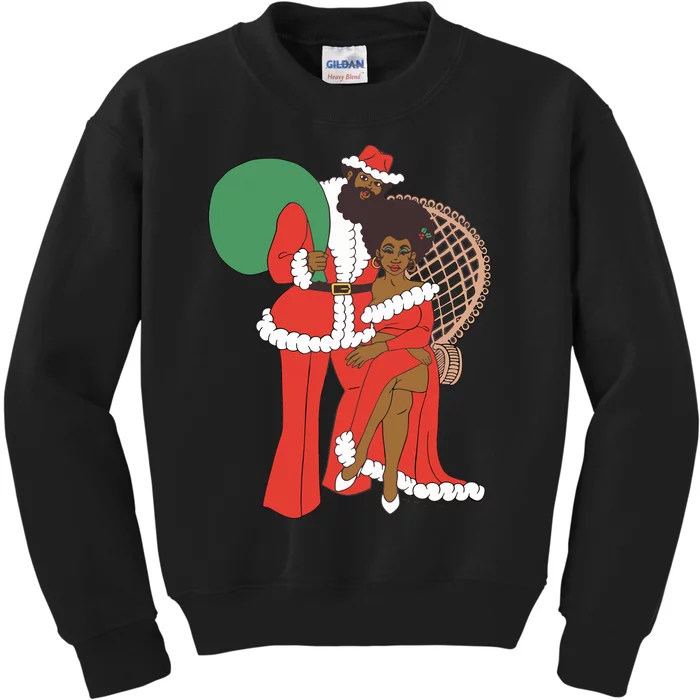 Retro Couple Christmas Kids Sweatshirt