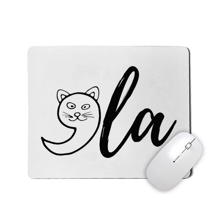 Retro Cat Comma La Kamala Harris For President Funny Cat Mousepad