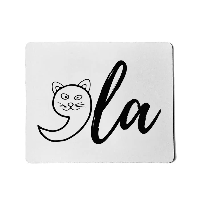 Retro Cat Comma La Kamala Harris For President Funny Cat Mousepad