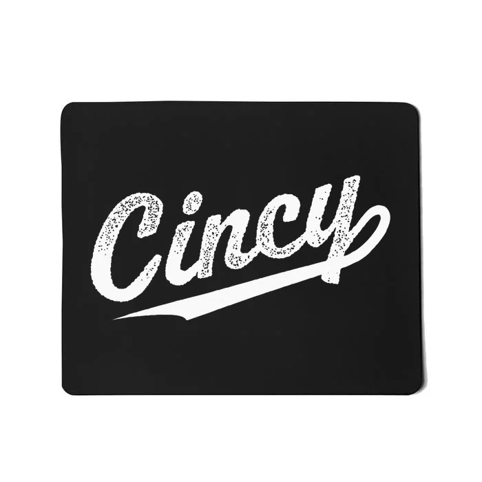 Retro Cincy Cincinnati Ohio Vintage Cursive Script Throwback Mousepad