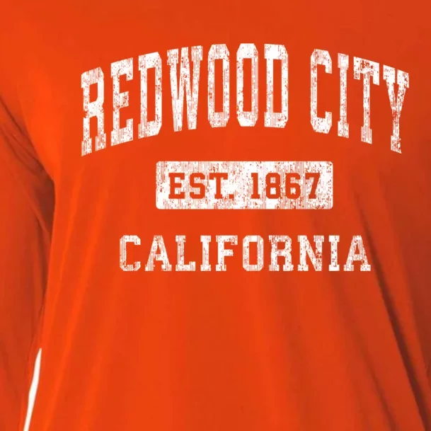 Redwood City California Ca Vintage Established Sports Design Cooling Performance Long Sleeve Crew