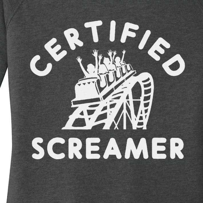 Roller Coaster Certified Screamer Theme Amusement Park Lover Women's Perfect Tri Tunic Long Sleeve Shirt