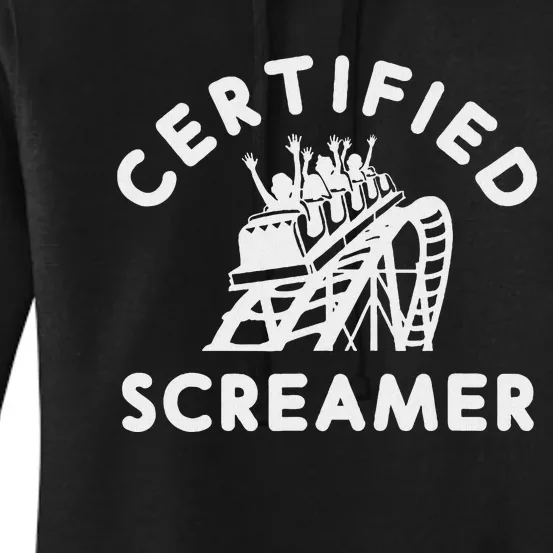 Roller Coaster Certified Screamer Theme Amusement Park Lover Women's Pullover Hoodie