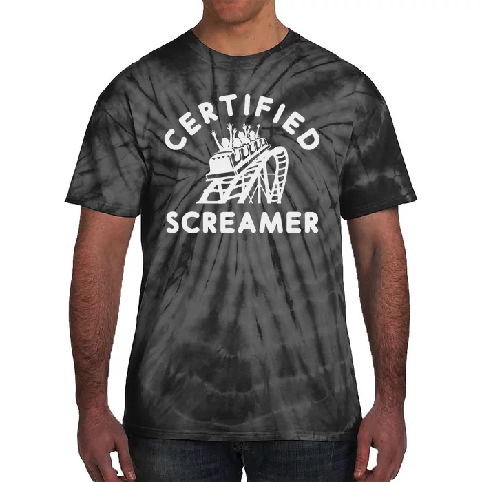 Roller Coaster Certified Screamer Theme Amusement Park Lover Tie-Dye T-Shirt