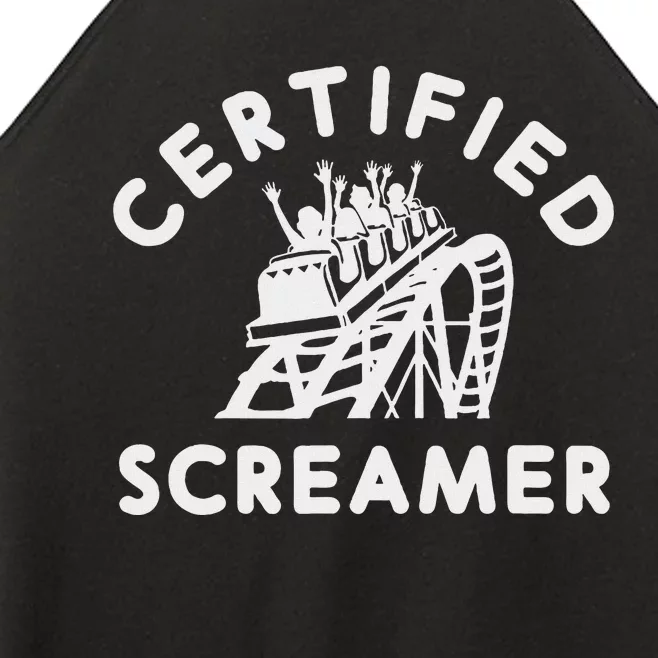 Roller Coaster Certified Screamer Theme Amusement Park Lover Women’s Perfect Tri Rocker Tank