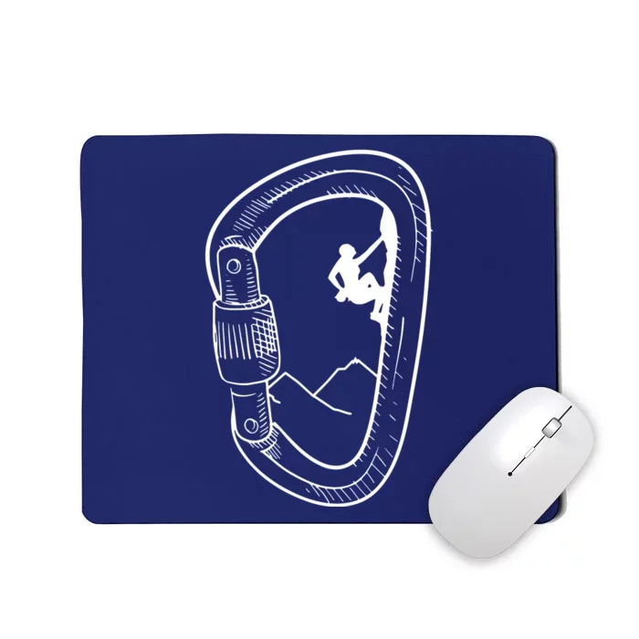 Rock Climbing Carabiner Mountain Tee Climber Gift Mousepad