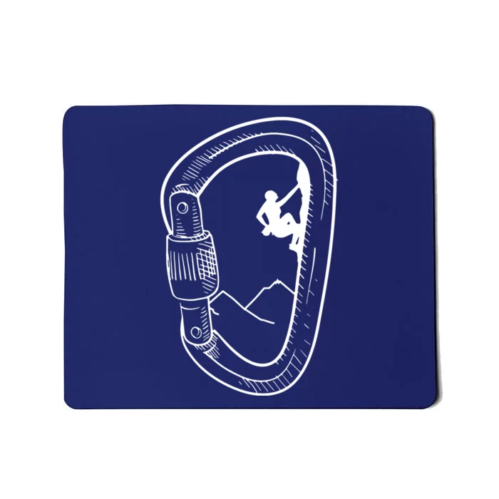 Rock Climbing Carabiner Mountain Tee Climber Gift Mousepad