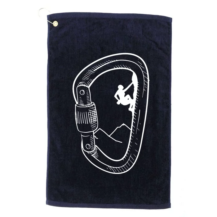 Rock Climbing Carabiner Mountain Tee Climber Gift Platinum Collection Golf Towel