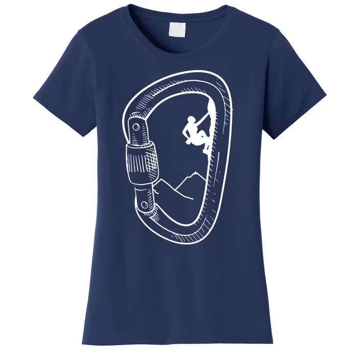 Rock Climbing Carabiner Mountain Tee Climber Gift Women's T-Shirt